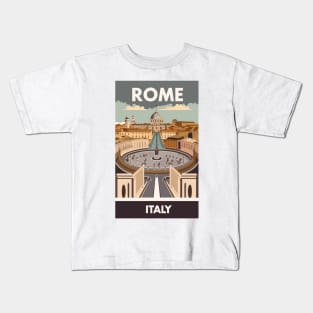 A Vintage Travel Art of Rome - Italy Kids T-Shirt